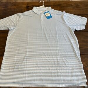 Columbia Men's Light Blue & White Striped Polo